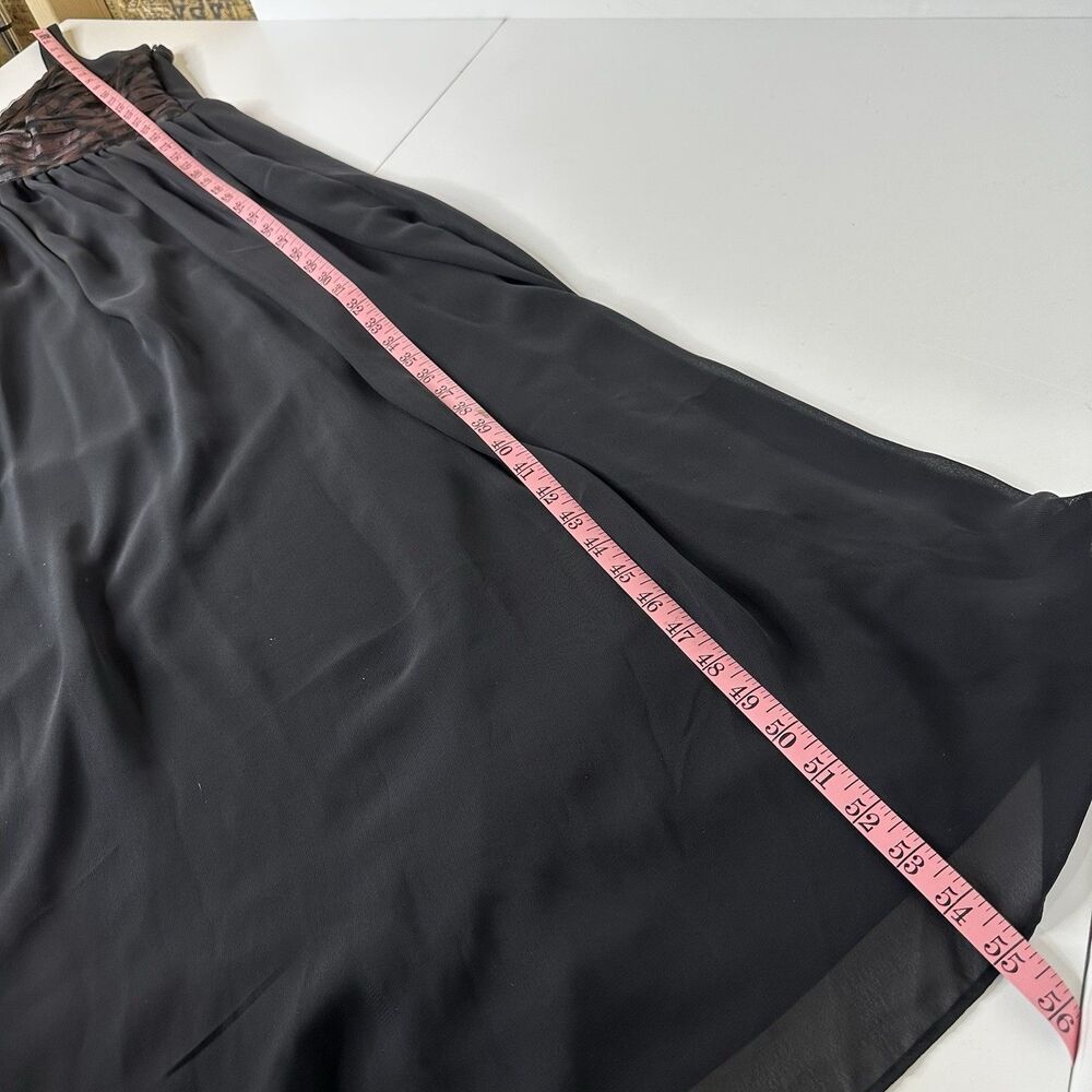 Whimsigoth Black Mesh Maxi Dress Sz 14 Dark Romantic Witchy Formal Robbie Bee - Picture 12 of 16